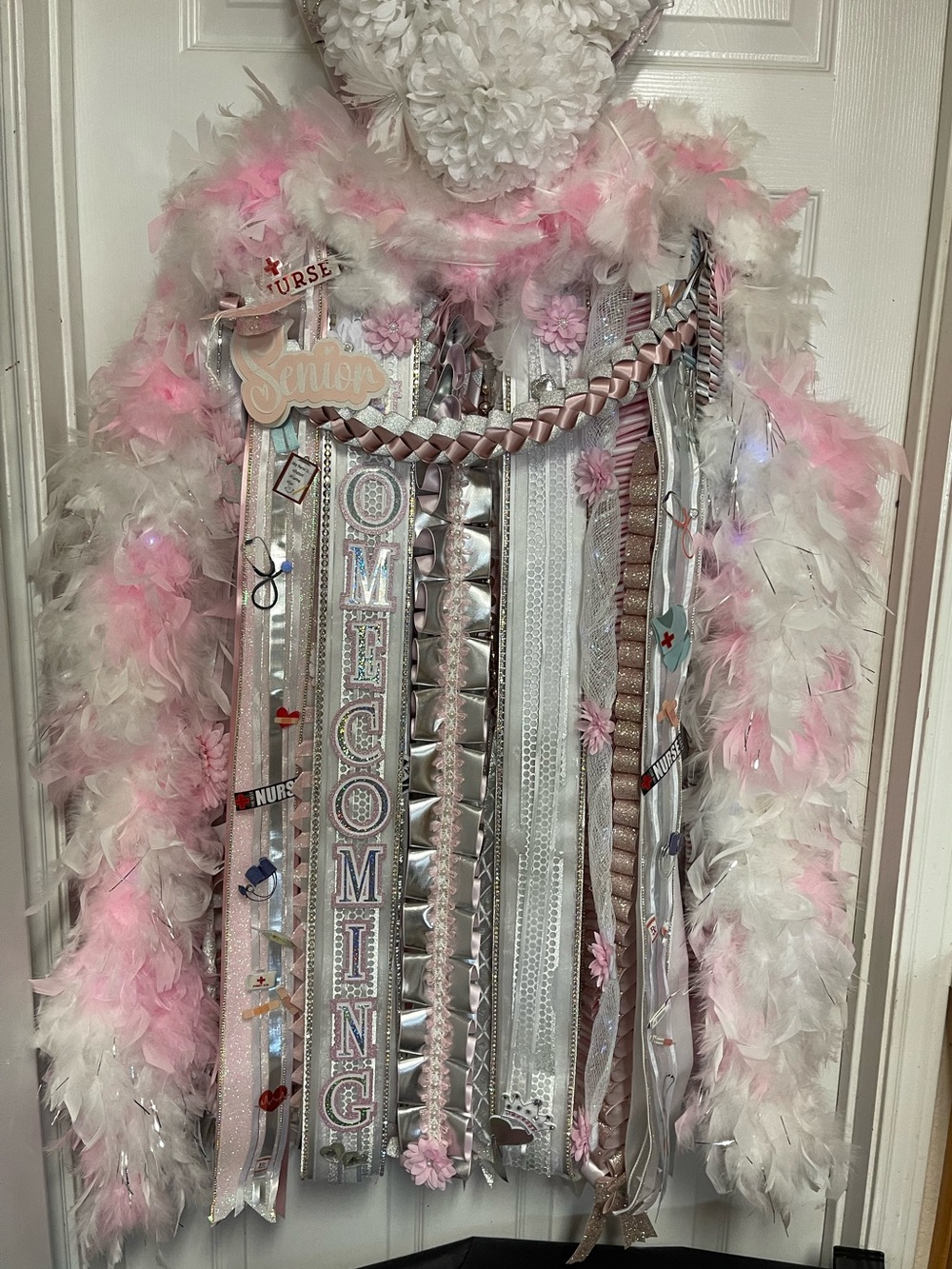 Homecoming Mum Senior heart lighted mum